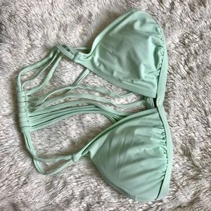 Light green xhilaration swimsuit top, size small